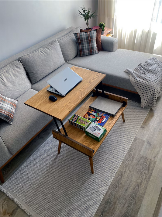 Table Basse Relevable     طاولة قهوة بسطح قابل للرفع